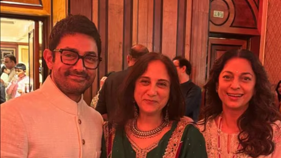 Juhi Chawla Reunites with Aamir Khan at 'Ammi' Zeenat Hussain's 90th Birthday Celebrations