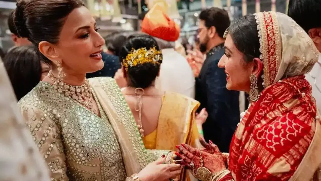 Sonali Bendre Unveils Exclusive Glimpses of Anant Ambani and Radhika Merchant's Lavish Wedding