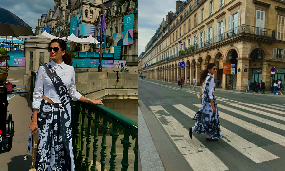 Taapsee Pannu Stuns in Sarees at Paris Olympics 2024, Supports Husband Mathias Boe