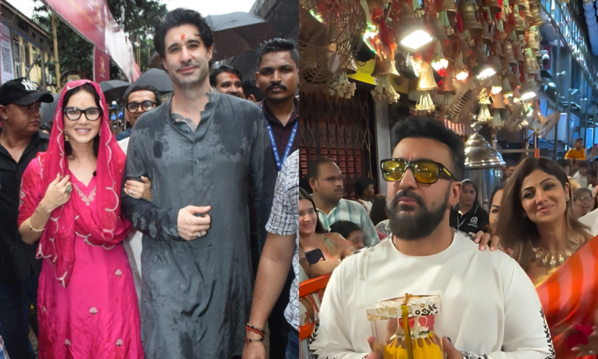 Sunny Leone, Daniel Weber, Shilpa Shetty, and Raj Kundra Visit Lalbaugcha Raja to Seek Blessings: A Spiritual Congregation of Celebrities