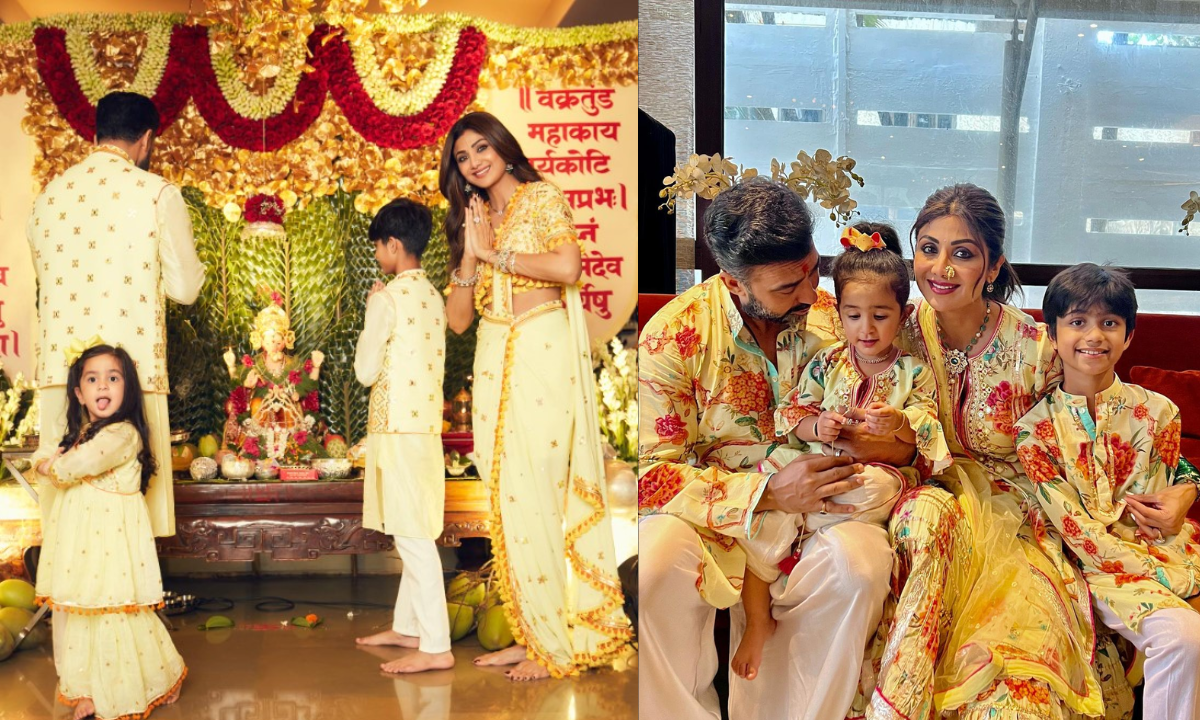 Shilpa Shetty Ganesh Chaturthi: Samisha's Goofy Face Becomes Festival Highlight