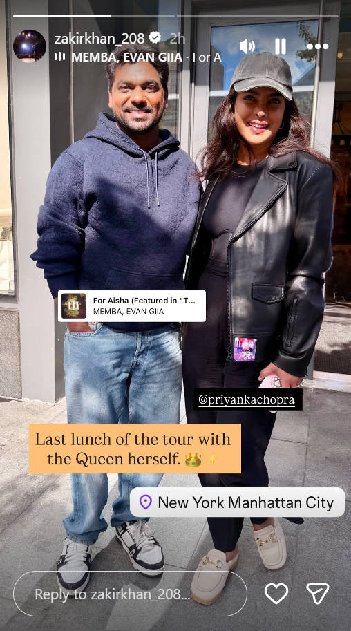 Priyanka Chopra and Zakir Khan Share a New York Lunch, Exchange Heartfelt Praise
